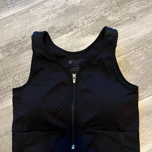 Women's Black Zip-Front Shapewear Bodysuit